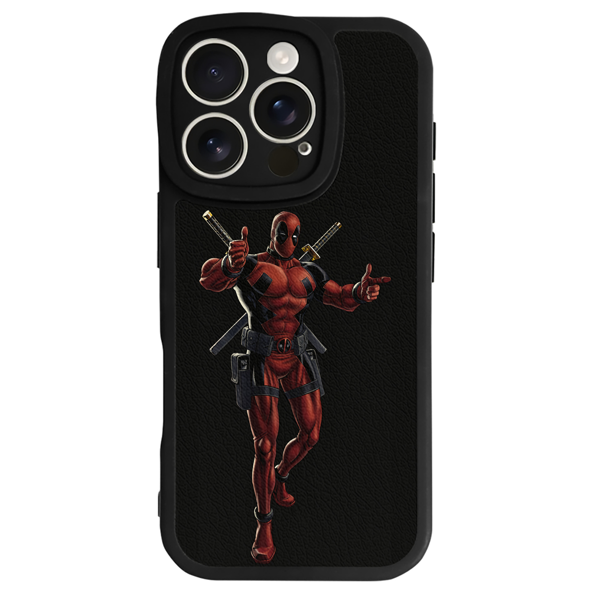 （画像用） Deadpool デッドプール 【iPhone 16シリーズ対応】シリコンスマホケース（レザー調） 材質：シリコン
